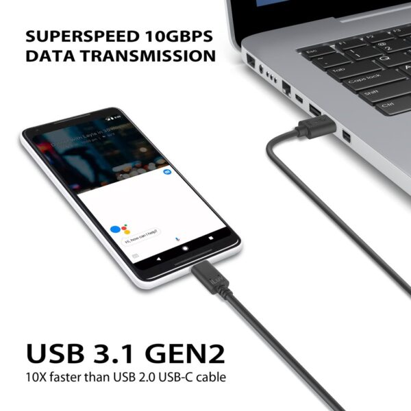 iLuv USB-C to USB-A Cable Connected Computer Phone