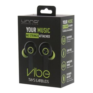 VIBE TWS True Wireless Stereo WIRELESS EARBUDS Black Package