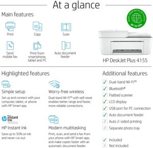 HP DeskJet 4155e All in One Wireless Color Printer 5