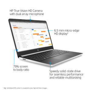 HP 14 Laptop Intel Core i3 1005G1 4 GB SDRAM 128 GB M.2 Solid State Drive Natural Silver 14 DQ1037wm 4