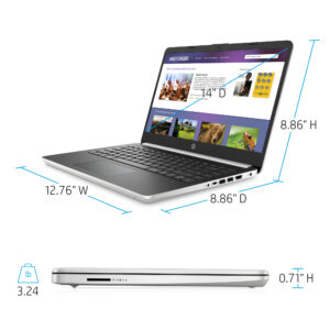 HP 14 Laptop Intel Core i3 1005G1 4 GB SDRAM 128 GB M.2 Solid State Drive Natural Silver 14 DQ1037wm 8