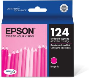 EPSON T124 DURABrite Ultra Ink Standard Capacity Magenta Cartridge T124320 S for Select Epson Stylus and Workforce Printers 0