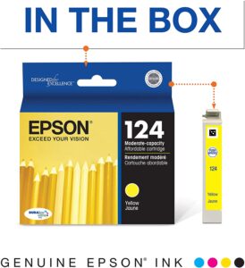 EPSON T124 DURABrite Ultra Ink Standard Capacity Yellow Cartridge T124420 for Select Epson Stylus and Workforce Printers 1