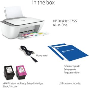 HP DeskJet 2755 Wireless All in One Printer Mobile Print Scan Copy HP Instant Ink Ready Works with Alexa 3XV17A 8