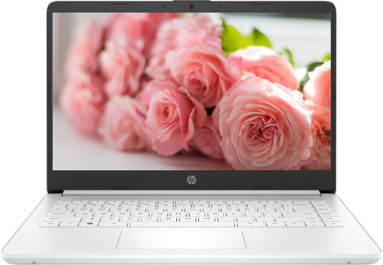 HP Laptop 14 HD LCD Intel Celeron N4120 64GB eMMC 4GB RAM Windows 11 Home S mode Snowflake White 14 DQ0052DX 0
