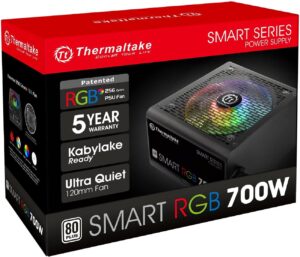 Thermaltake Smart RGB 700W 80 256 Color RGB Fan Power Supply 1