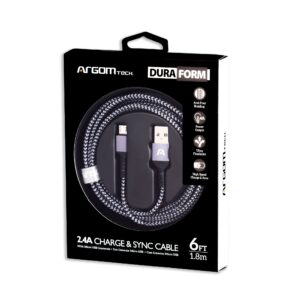 ArgomTech Micro Usb To Usb 2.0 Nylon Braided Cable Dura Form 6