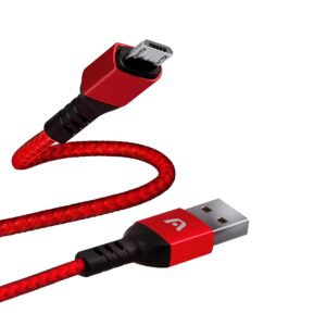 ArgomTech Micro Usb To Usb 2.0 Nylon Braided Cable Dura Form Red 1