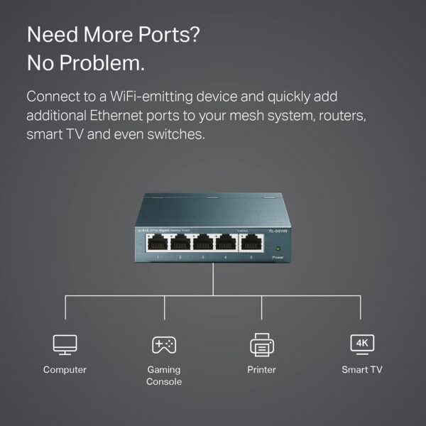 TP Link 5 Port 10 100 1000 Mbps Gigabit Ethernet Switch 4