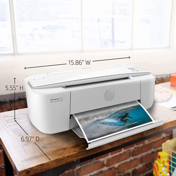 HP DeskJet 3772 All in One Wireless Color Inkjet Printer Scan and Copy Instant Ink Ready T8W88A Renewed 6