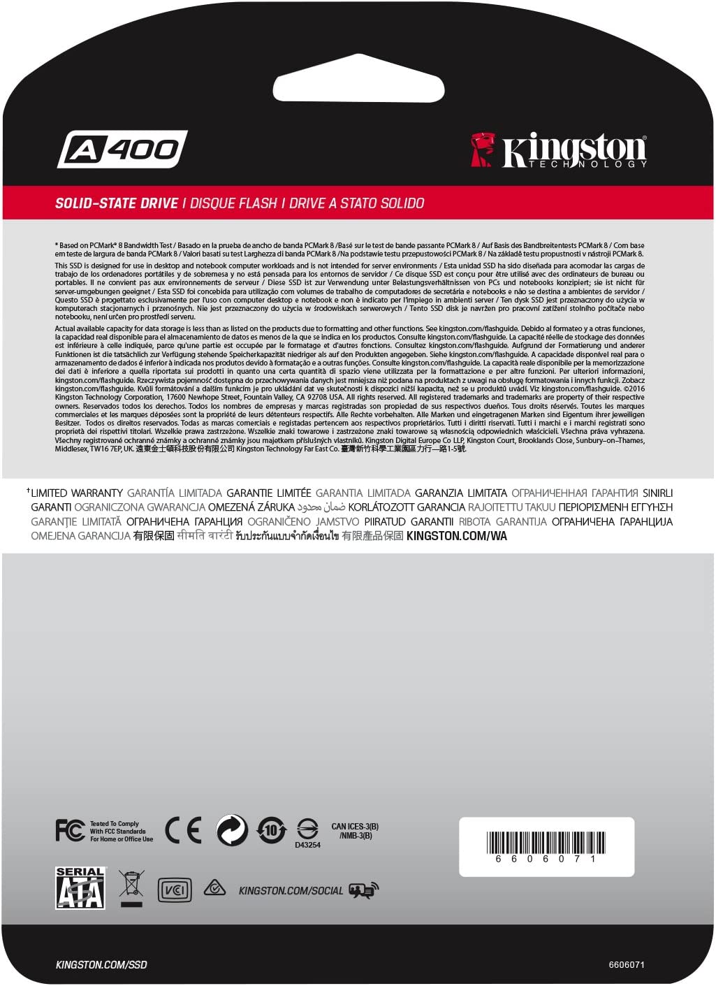 Kingston A400 SA400S37/480G 480 GB SATA III 2.5 in SSD