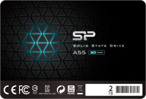 Silicon Power 2TB SSD 3D NAND A55 SLC Cache Performance Boost SATA III 2.5 7mm 0.28 Internal Solid State Drive SP002TBSS3A55S25 0