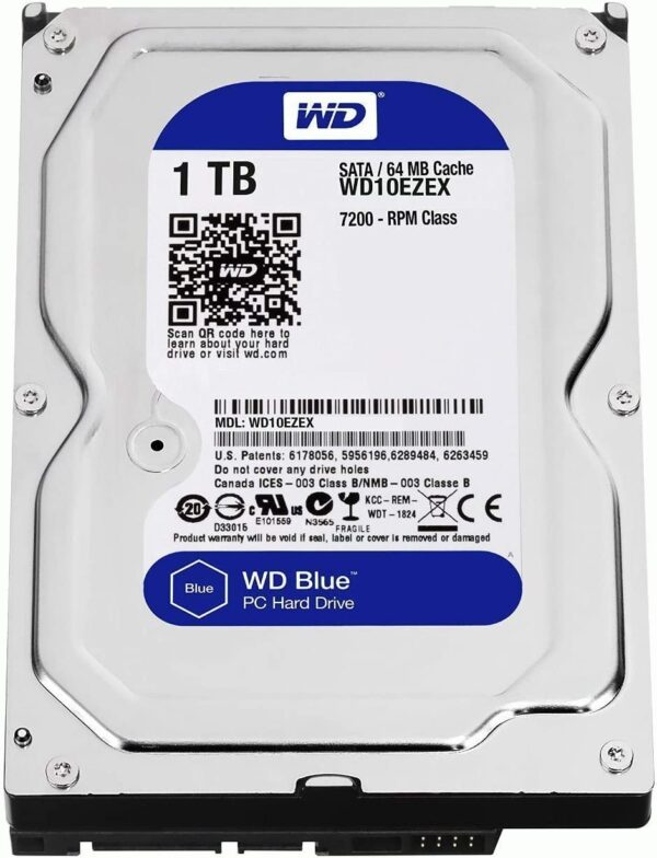 Western Digital Blue WD10EZEX 1TB 3.5 inches SATA 7200RPM 64MB Hard Drive Internal (Renewed) 2